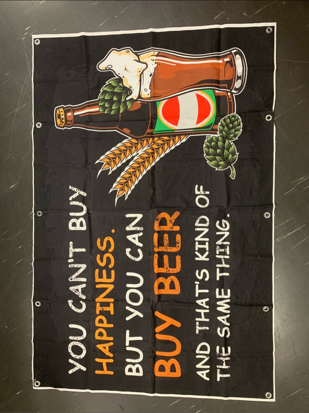 Black 'Buy Beer' Wall Flag - Unbranded